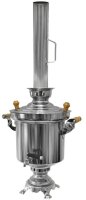 Edelstahl Holzkohle Samowar 5 Liter mit Schornstein...
