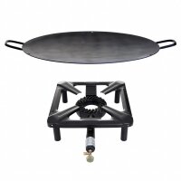 Hockerkocher-Set (groß) mit Eisen-Wok/Grillschale...