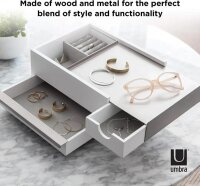 B-WARE - Umbra STOWIT Schmuckkasten 290245-670 in White/Nickel Design Schmuckbox Etui Aufbewahrung