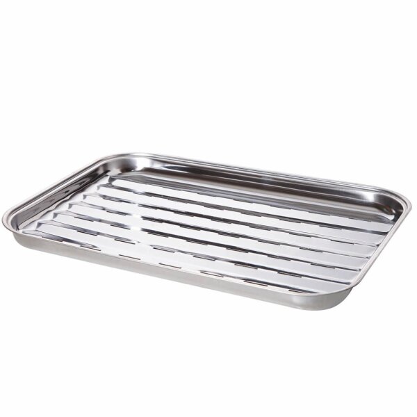 Edelstahl-Grillschale für sauberes Grillen