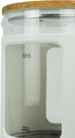 JOCCA Elektrischer Wasserkocher 1,8L, Nature-Line Weiss, 360° Basis, Borosilikatglas, Schnellkoch, Auto-Abschaltung, energiesparend, modern