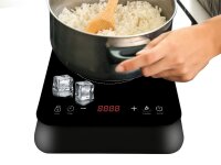Beper BF.700 Induktionskochfeld 2000 W – Mobile Kochplatte für Camping, Wohnmobil, Küche & Ferienwohnung 10 Stufen Timer Kratzfestes Glas