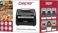 Beper P101FRI080 Cucinotto digitale Heißluftfritteuse & Grill, 230°C, 8 Programme, Timer 120 Min., LED-Display, Antihaft-Zubehör, Öl-frei Frittieren, inkl. Spieße & Bürste
