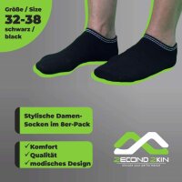 Zecond Zkin 16 Paar Sneaker Socken Gr. 32 - 38 schwarz Sommersocken Füßlinge aus Baumwolle