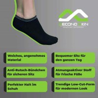 Zecond Zkin 24 Paar Sneaker Socken Gr. 32 - 38 schwarz...