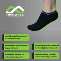 Zecond Zkin 32 Paar Sneaker Socken Gr. 32 - 38 schwarz Sommersocken Füßlinge aus Baumwolle