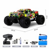 Maße und Lieferumfang des Blij´r Beast rot RC...