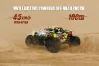 Blij´r Beast rot RC Monstertruck auf Sand