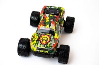 Vorderansicht des Blij´r Beast Rc Monstertruck in gelb-rot